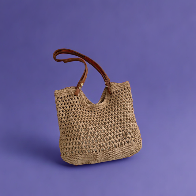 Openwork Woven Tote Bag