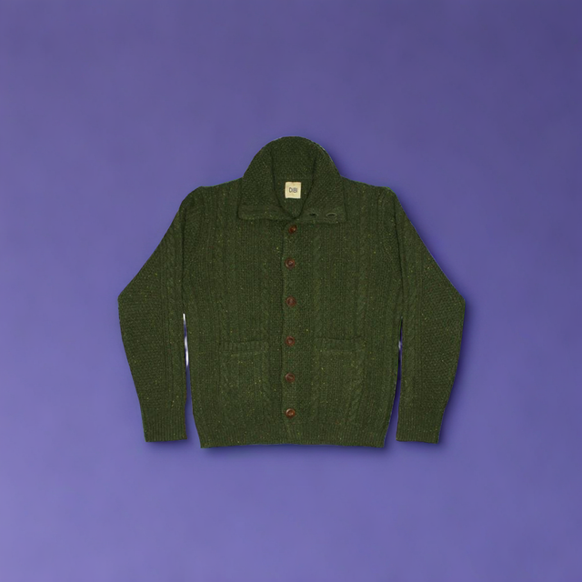 Forest Green Donegal Cardigan Sweater