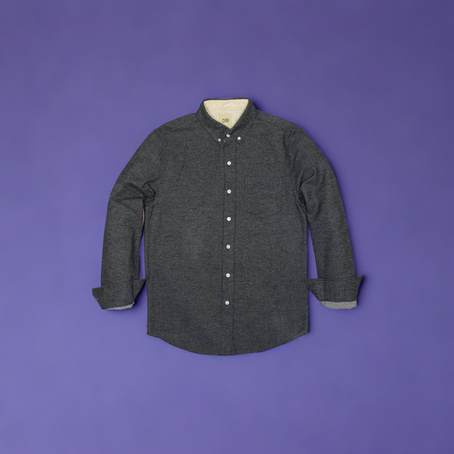 Black Twill Brushed Flannel