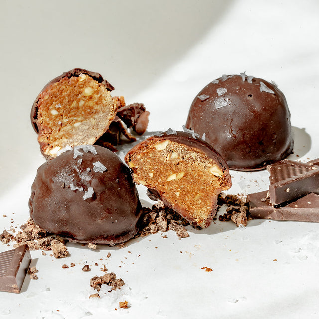 Salted Brownie Bite Chickpea Truffles