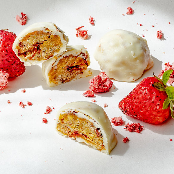 Strawberry Shortcake Chickpea Truffles